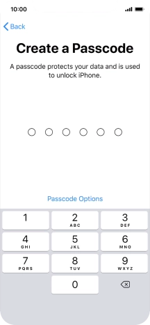 Press Passcode Options.