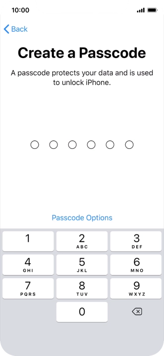 Press Passcode Options.