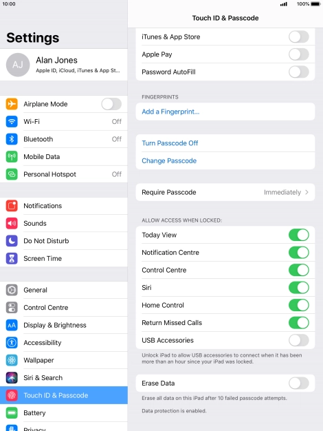 Press the indicator next to 