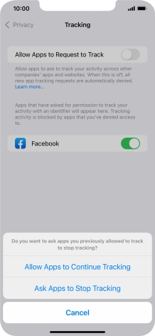 If you turn off the function, press the required setting.