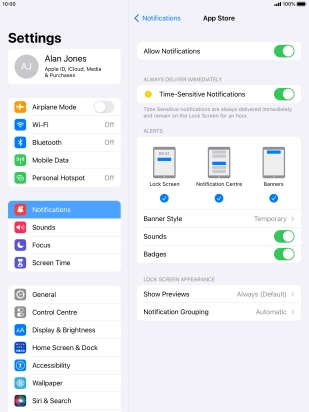 Press the indicator next to 