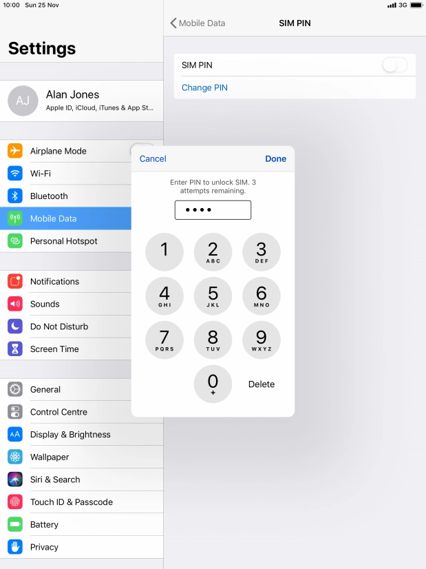 Key in your PIN and press Done.