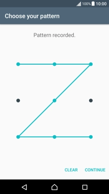 Slide your finger across the screen to connect at least four points and press CONTINUE.