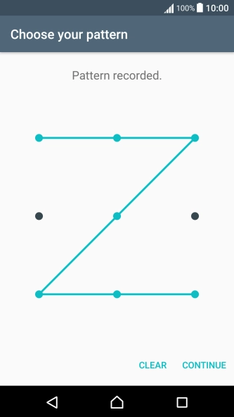 Slide your finger across the screen to connect at least four points and press CONTINUE.