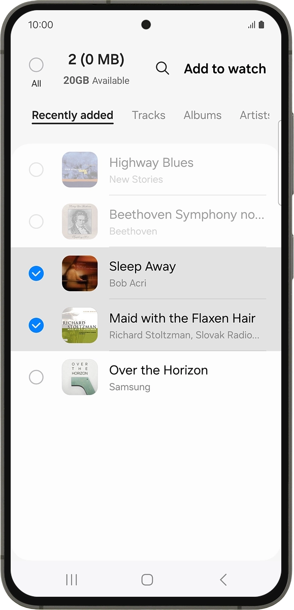 On your phone: Press Add to watch.