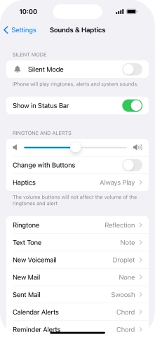 Press the indicator next to 