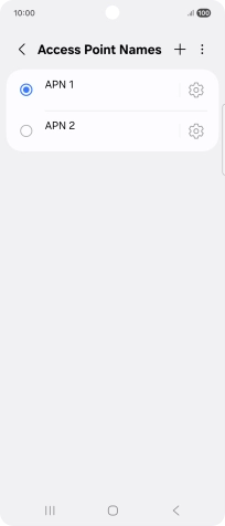 Press the field next to the data connection to activate it.