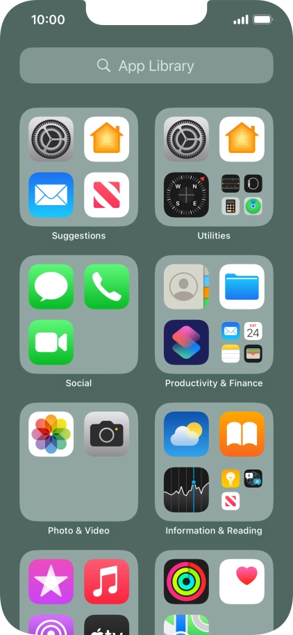 Press the required app.