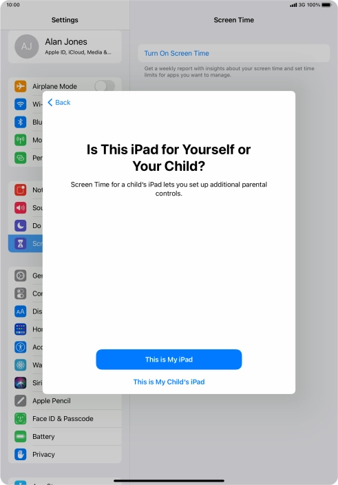 Press This is My iPad.
