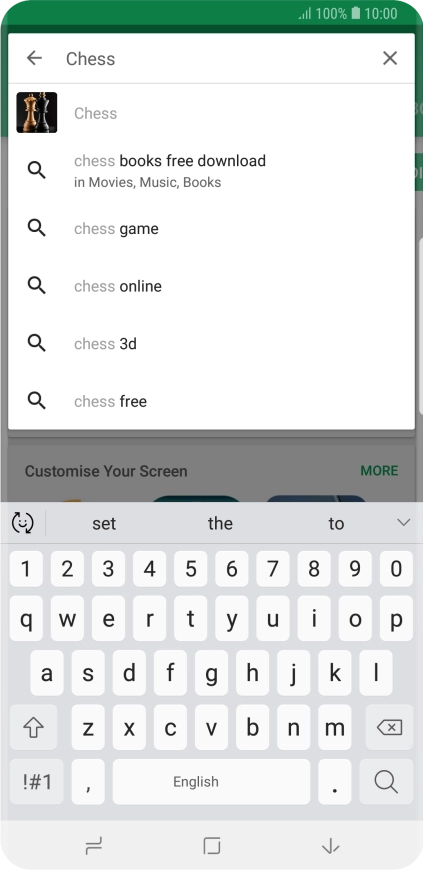 Key in the name or subject of the required app and press the search icon.