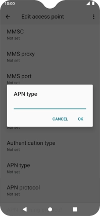Key in default and press OK.