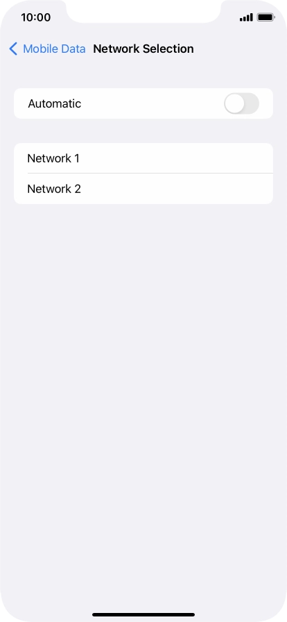 If you turn off the function, press the required network.