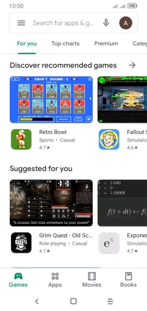 Press the search field.