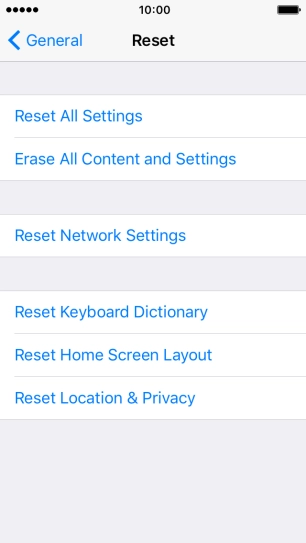 Press Reset All Settings.