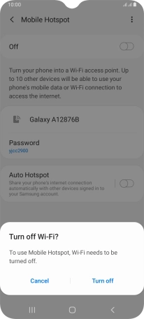 If Wi-Fi is turned on, press Turn off.