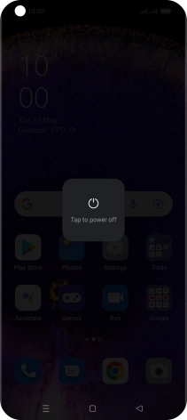 Press Tap to power off.