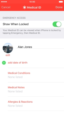 Press Show When Locked and follow the instructions on the screen to add the information.