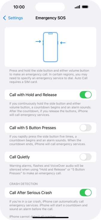 Press the indicator next to 