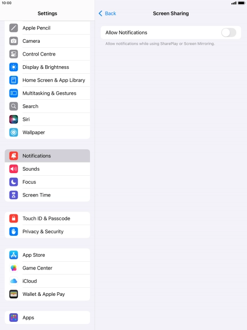Press the indicator next to 