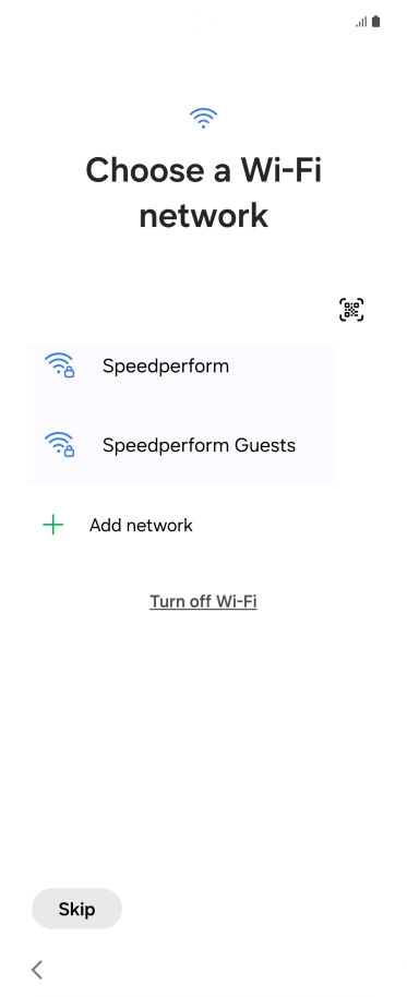 Press the required Wi-Fi network.