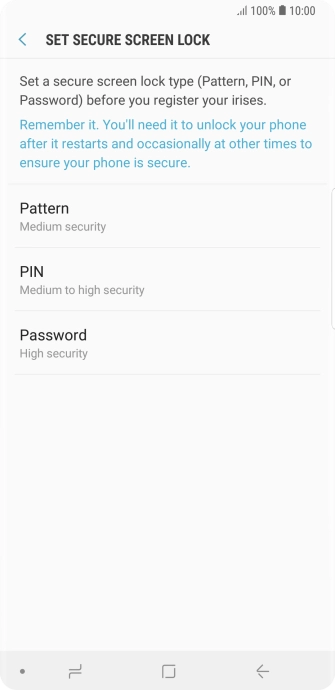 Press the required phone lock code and follow the instructions on the screen to create an additional phone lock code.
