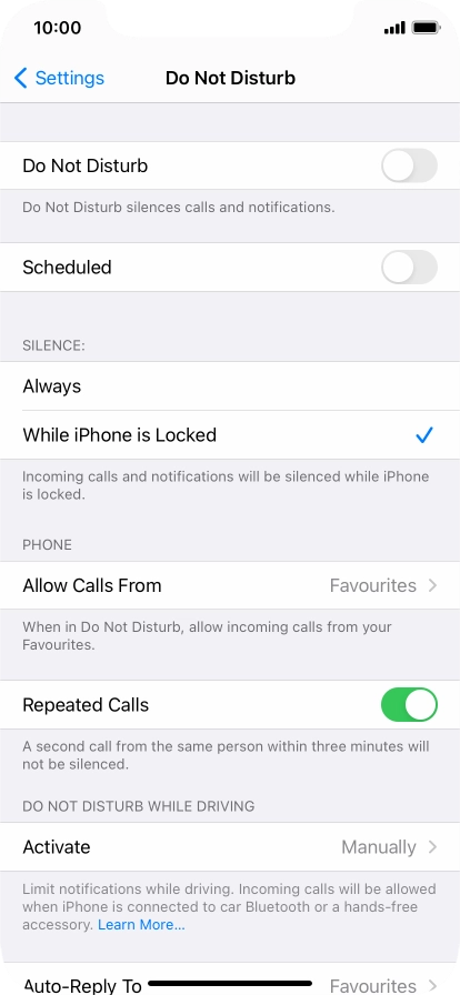 Press the indicator next to 