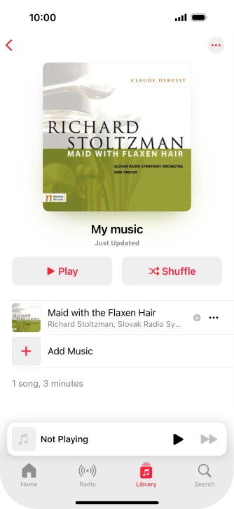Go to the required category or playlist and press the required audio file.