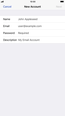 Press Name and key in the required sender name.