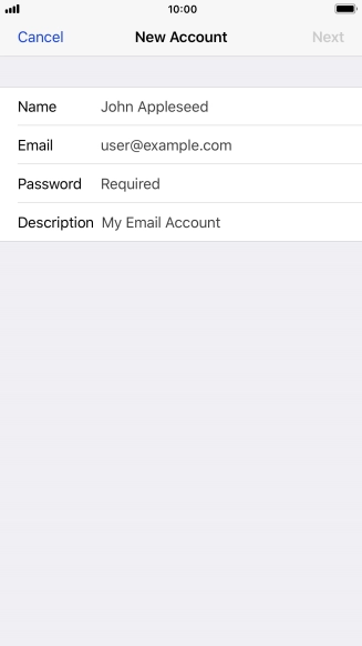 Press Name and key in the required sender name.