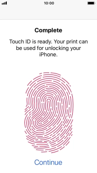 Press Continue. If you haven't previously selected a phone lock code, key in a code of your own choice twice.