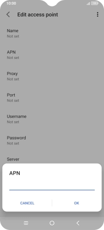 Key in live.vodafone.com and press OK.