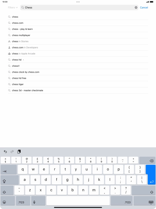Key in the name or subject of the required app and press enter.