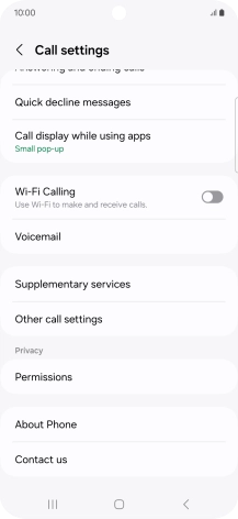 Press Supplementary services.