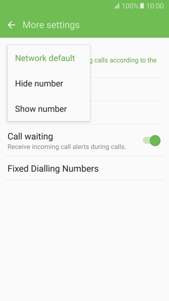 Press Show number to turn on caller identification.