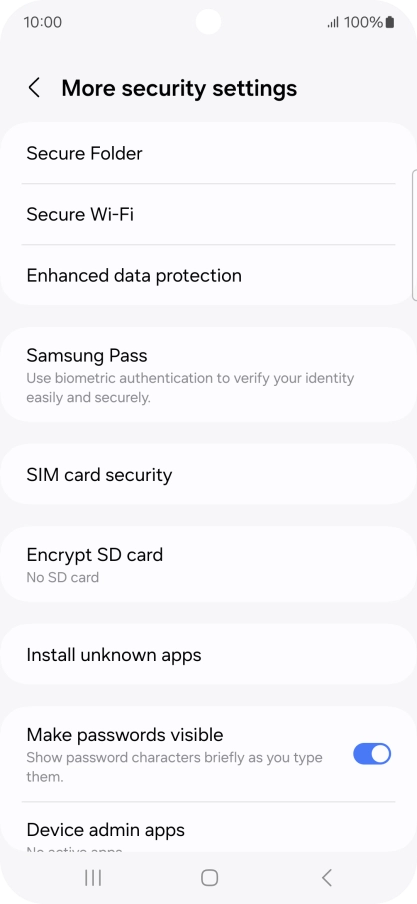 Press SIM card security.