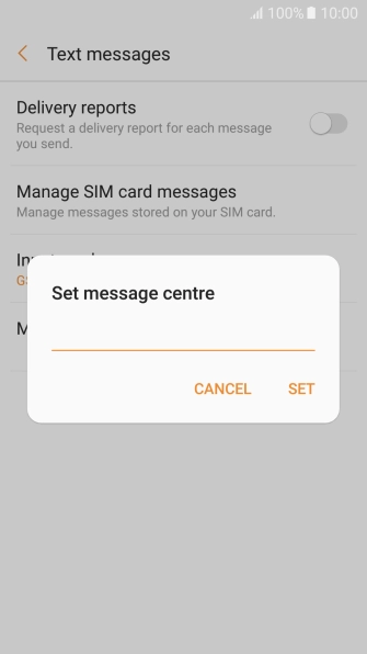 Key in +61415011501 and press SET.