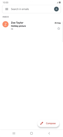 Press the email account icon.
