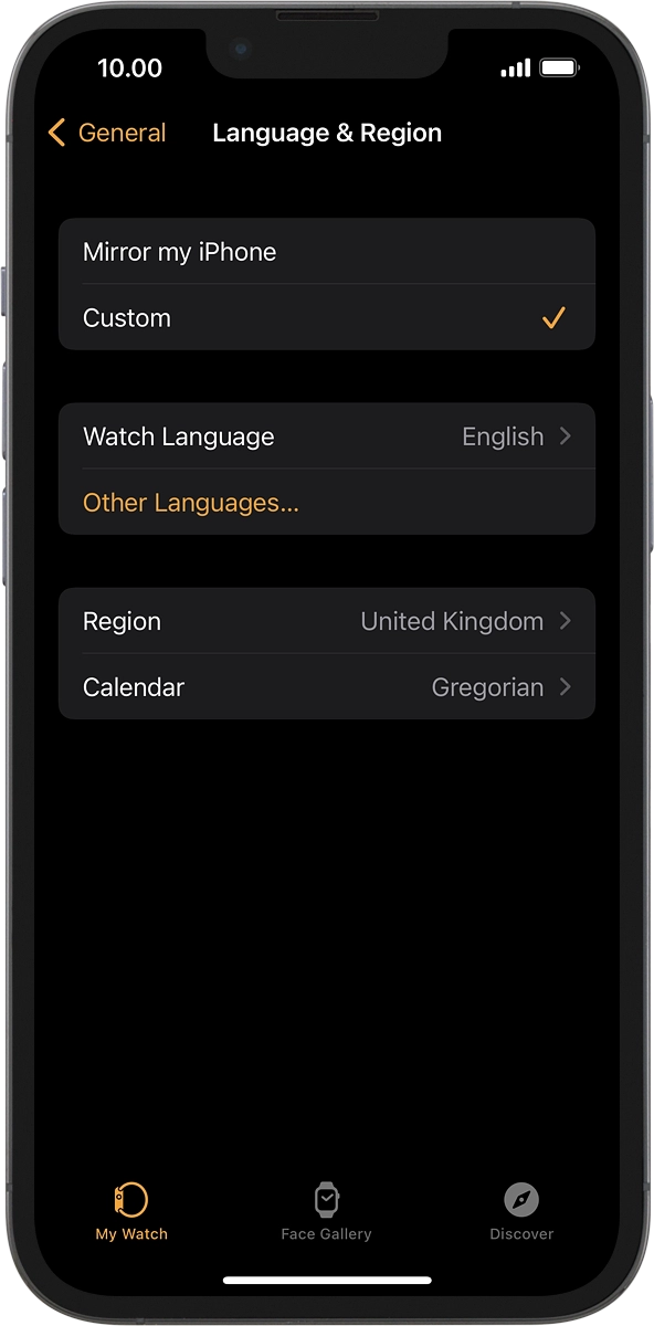 On your phone: Press Watch Language.
