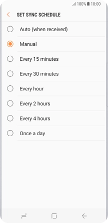 Press the required setting.