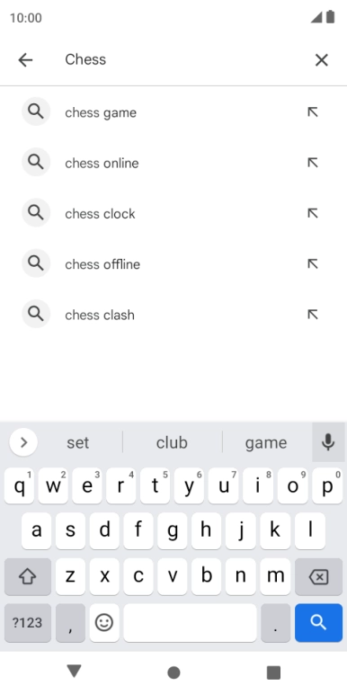 Key in the name or subject of the required app and press the search icon.