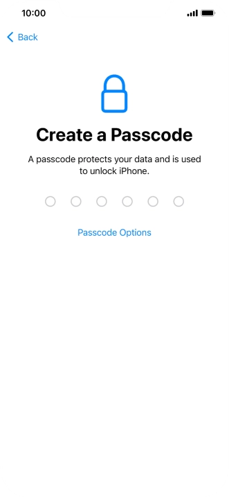 Press Passcode Options.