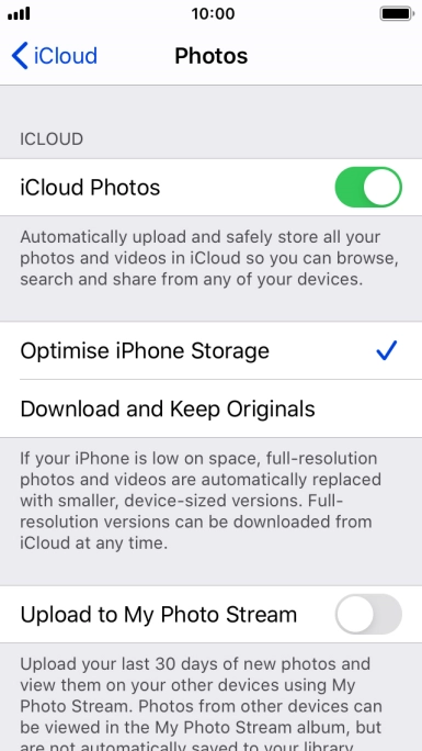 Press the indicator next to 