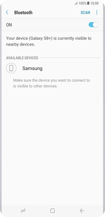 Press the required Bluetooth device and follow the instructions on the screen to pair the device with your phone.