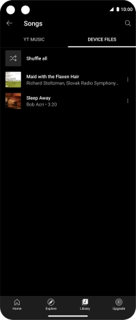 Press the required audio file.