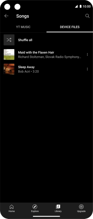 Press the required audio file.