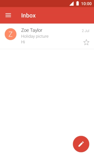 Slide your finger right starting from the left side of the screen.