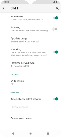 Press Preferred network type.