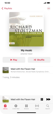 Press the song title.