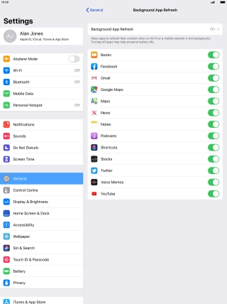 Press Background App Refresh.