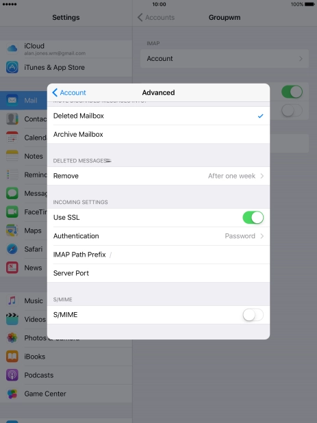 Press the indicator next to 